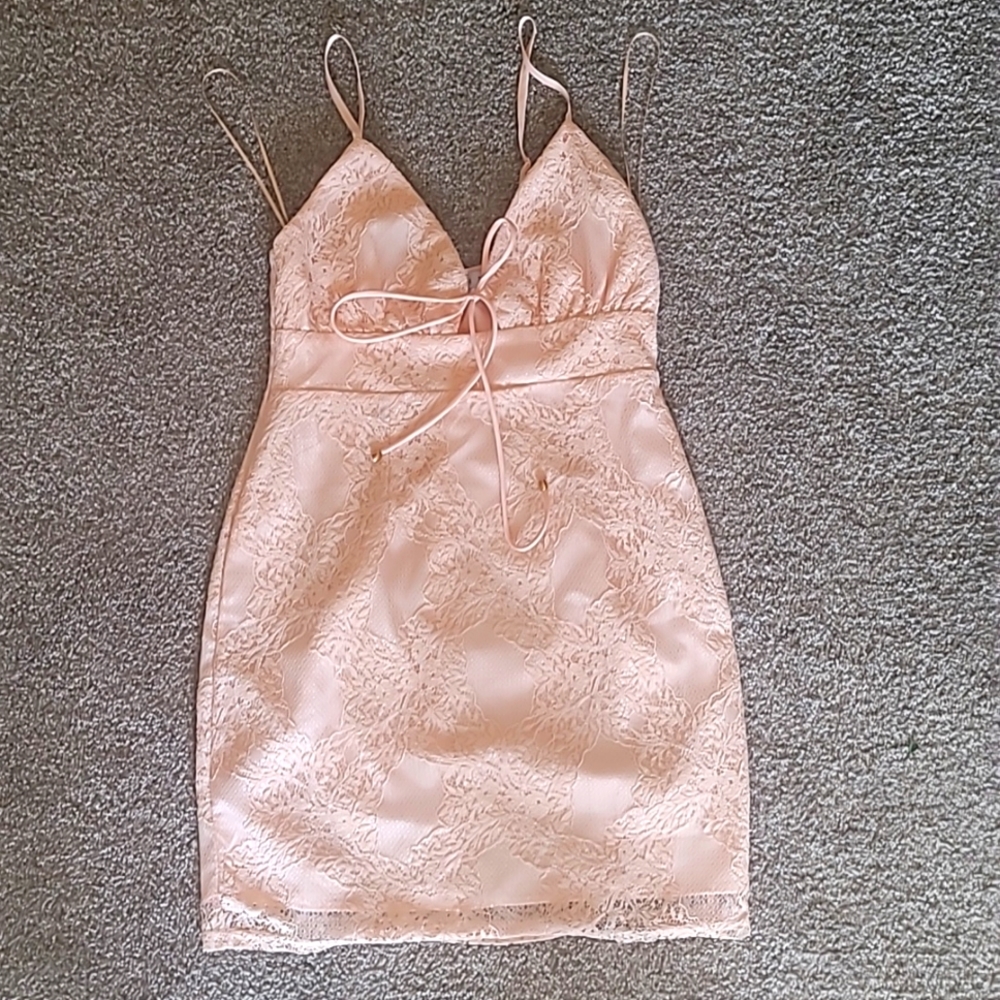 Pink lace dress
